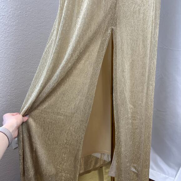 Lulu's Gold Maxi Dress - Picture 4 of 15